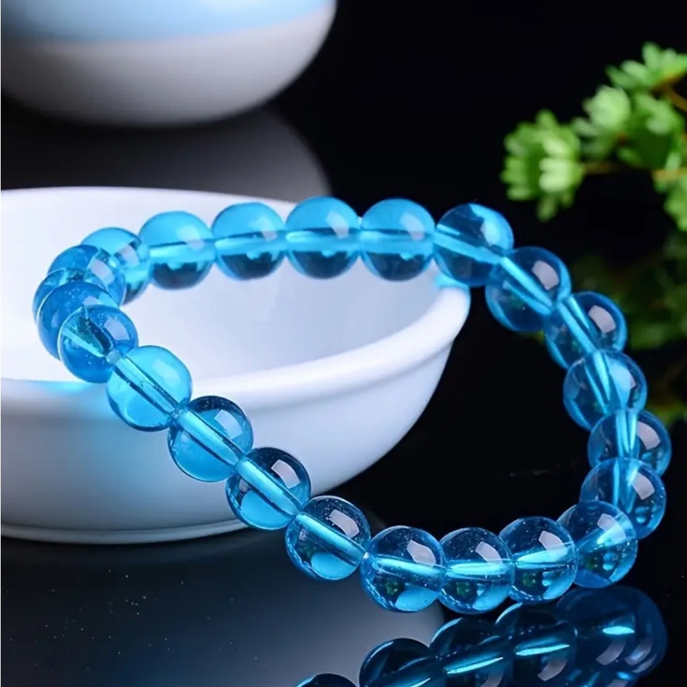 🆕New Blue Topaz 8mm Healing Gemstone Bracelet